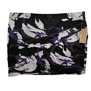 Michael Michael Kors Purple Camo Zipper Mini Skirt Size 14 NWT